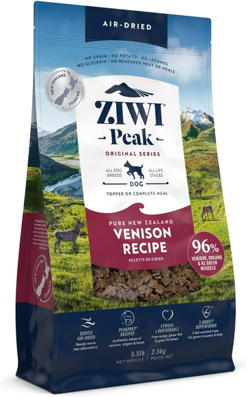ZIWI Peak Air-Dried Dog Food – All Natural, High Protein, Grain Free & Limited Ingredient with Superfoods (Venison, 5.5 lb)