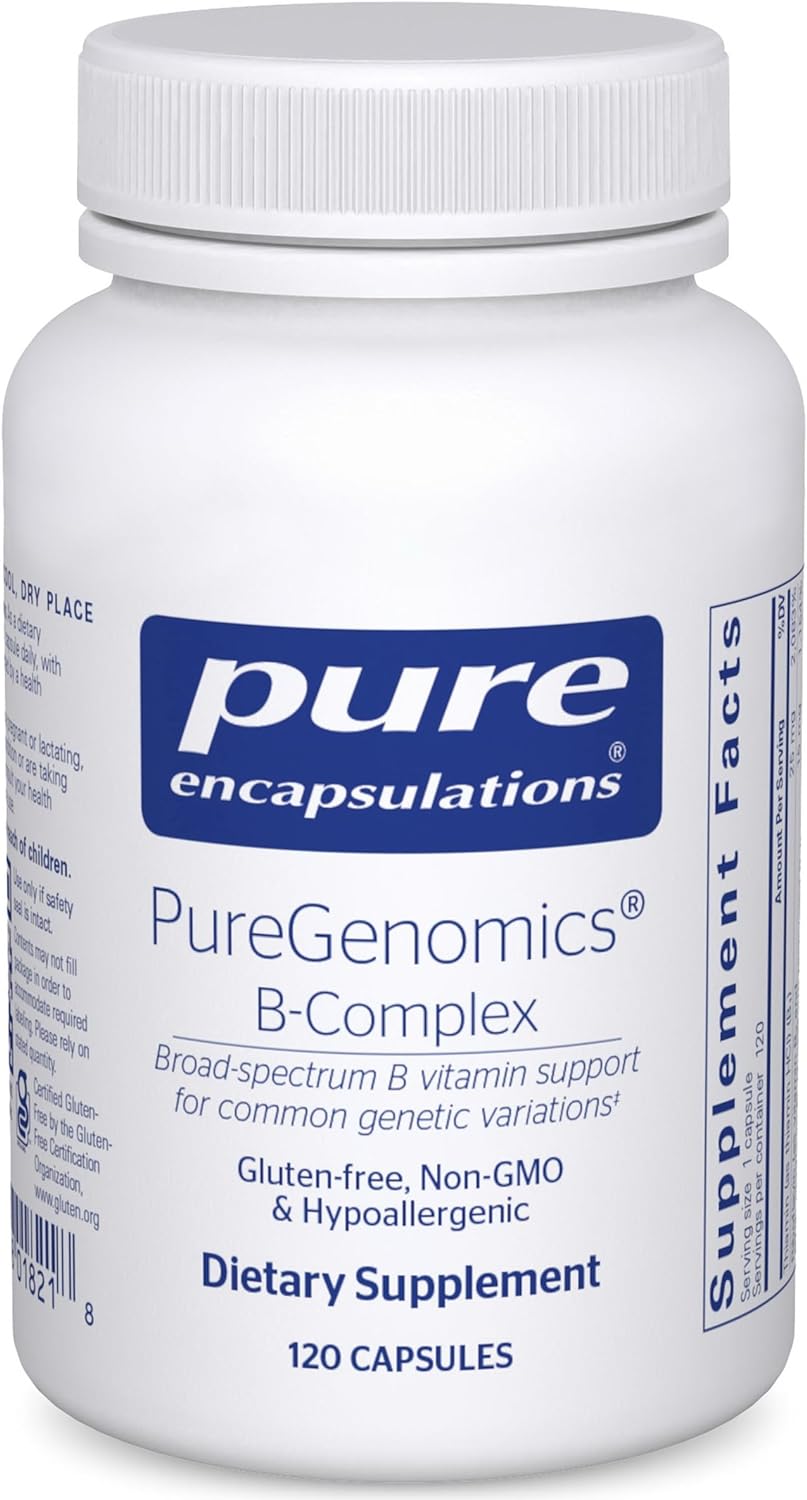 Pure Encapsulations Puregenomics B-Complex - Broad Spectrum B Vitamin Support For Genetic Expression, Cellular Function, Hormone Production & Energy Metabolism* - With Vitamin B12 & B6-120 Capsules