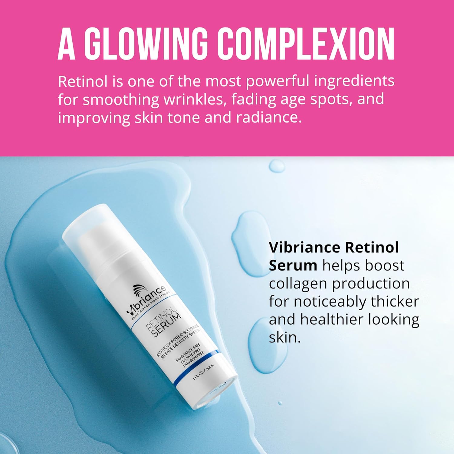 Vibriance Retinol Serum for Face - Reduces Appearance of Deep Wrinkles and Large Pores, Enhances Skin Tone, Improves Complexion, Retinol Night Serum for Sensitive & Mature Skin - 1 fl oz (30ml) : Beauty & Personal Care