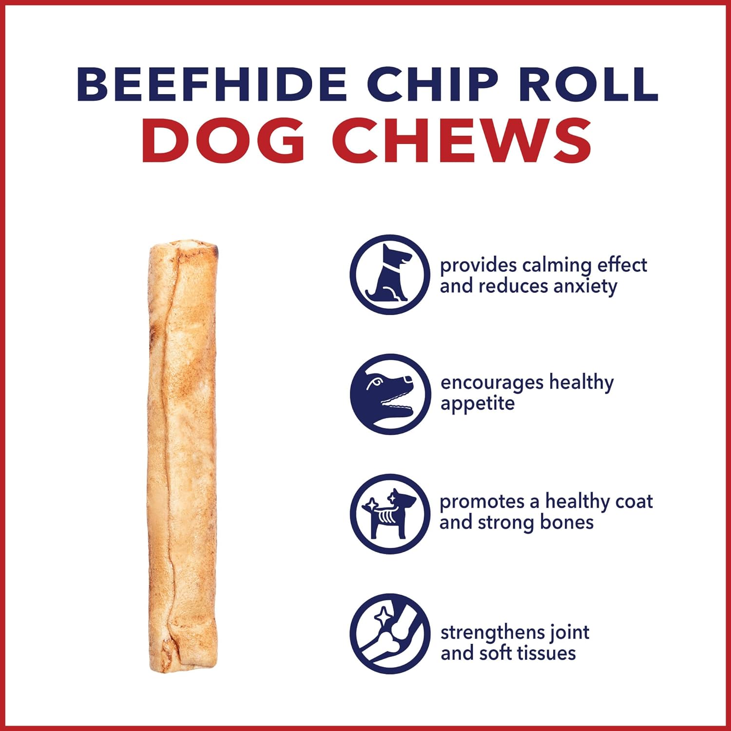 Pet Factory American Beefhide 5" Chip Rolls Dog Chew Treats - Chicken Flavor, 16 Count/1 Pack : Pet Supplies