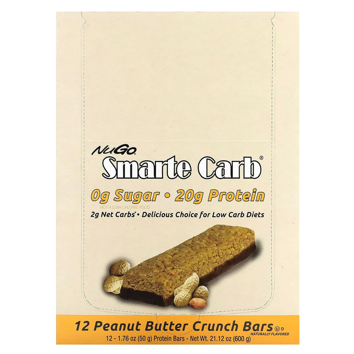 NuGo Nutrition Smarte Carb Peanut Butter Crunch Bar 12 Bar(S)