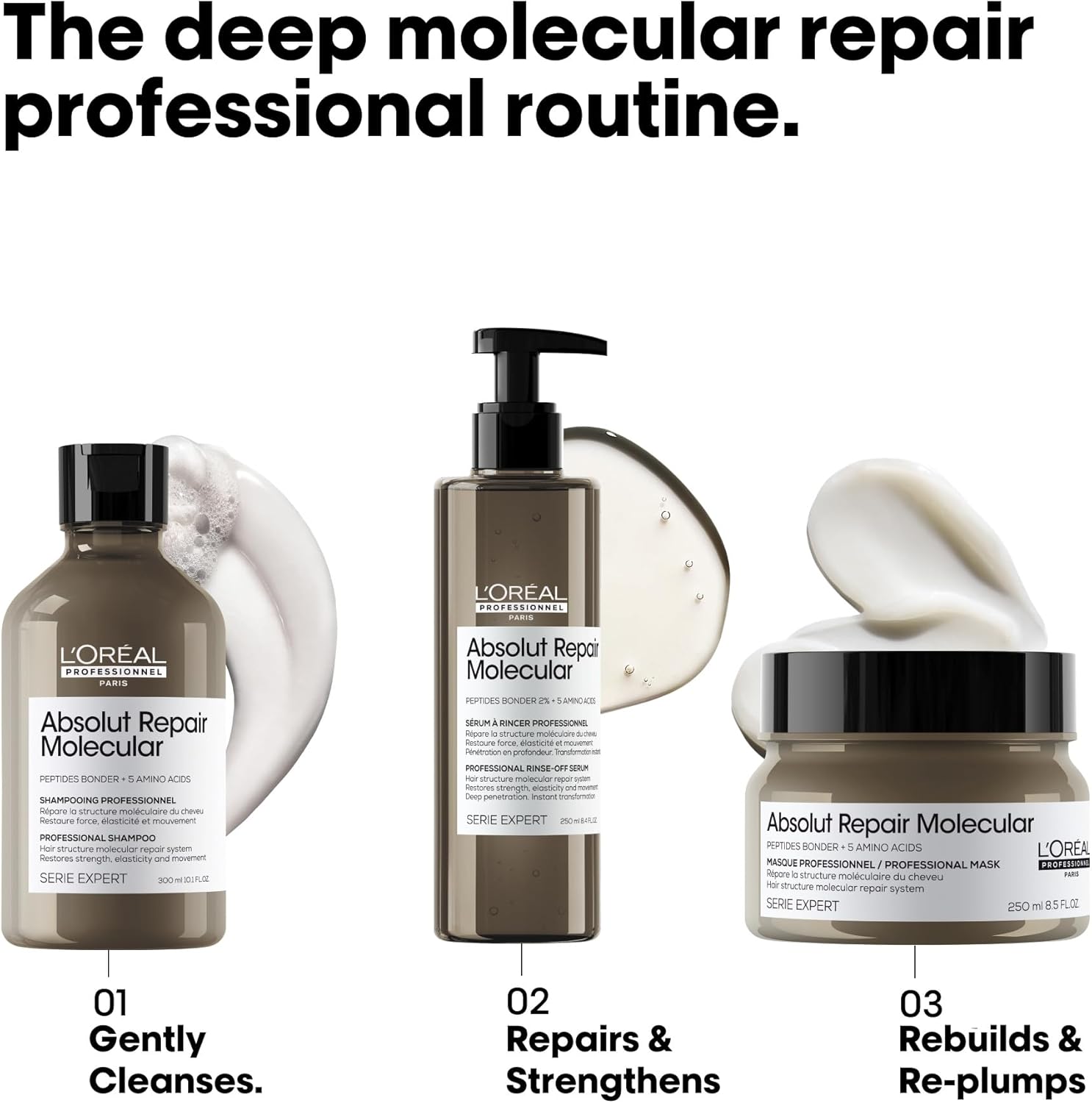 L’Oréal Professionnel Absolut Repair Molecular Sulphate Free Shampoo & Hair Mask conditioner set, For Extremely Damaged Hair, Molecular Bond Repair, restores strength & elasticity 300ml,250ml : Amazon.co.uk: Beauty