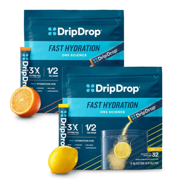 Dripdrop Hydration - Electrolyte Powder Packets - Lemon & Orange Citrus Bundle - 64 Count