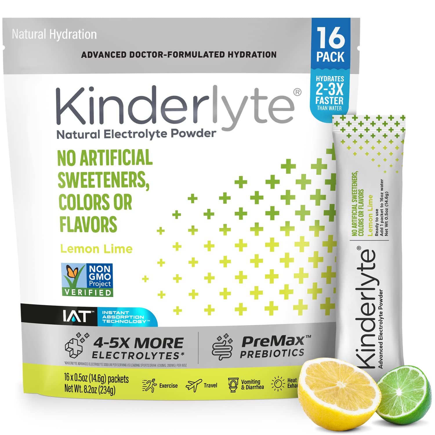Kinderlyte Electrolyte Powder, Advanced Hydration, Easy Open Packets,