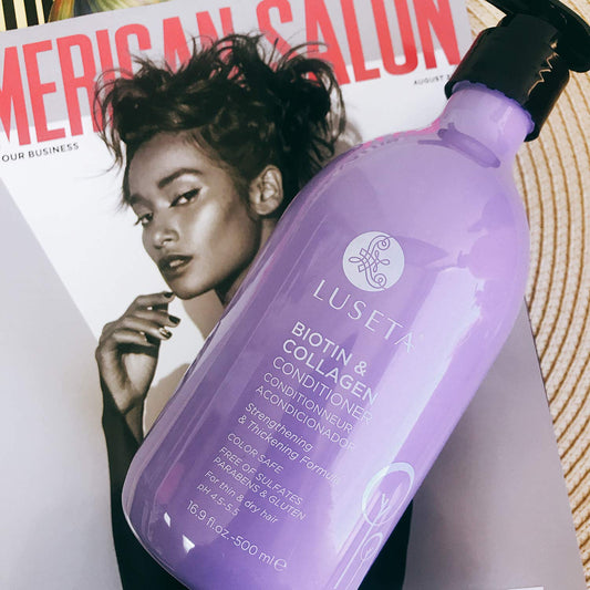 Luseta Biotin & Collagen Conditioner Thickening For Hair Loss & Fast Hair Growth - Infused With Argan Oil To Repair Damaged Dry Hair - Sulfate Free Paraben Free 16.9Oz