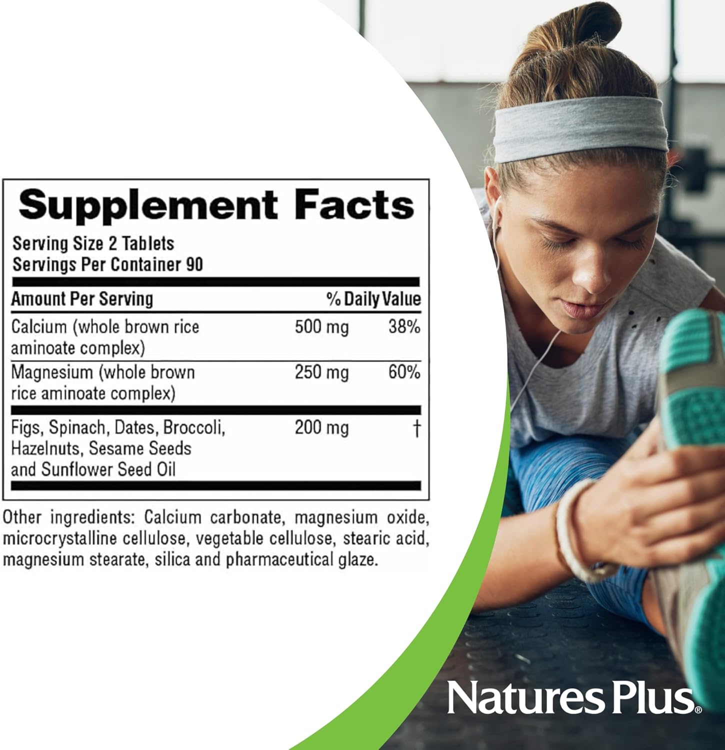 Naturesplus Source Of Life Cal/Mag Mineral Supplement- 500 Mg Calcium, 250 Mg Magnesium, 180 Vegetarian Tablets - Whole Food Supplement, Promotes Bone Health - Gluten-Free - 90 Servings