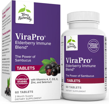 Terry Naturally ViraPro - 60 Tablets - Elderberry Immune Blend - Non-GMO, Gluten Free - 60 Servings