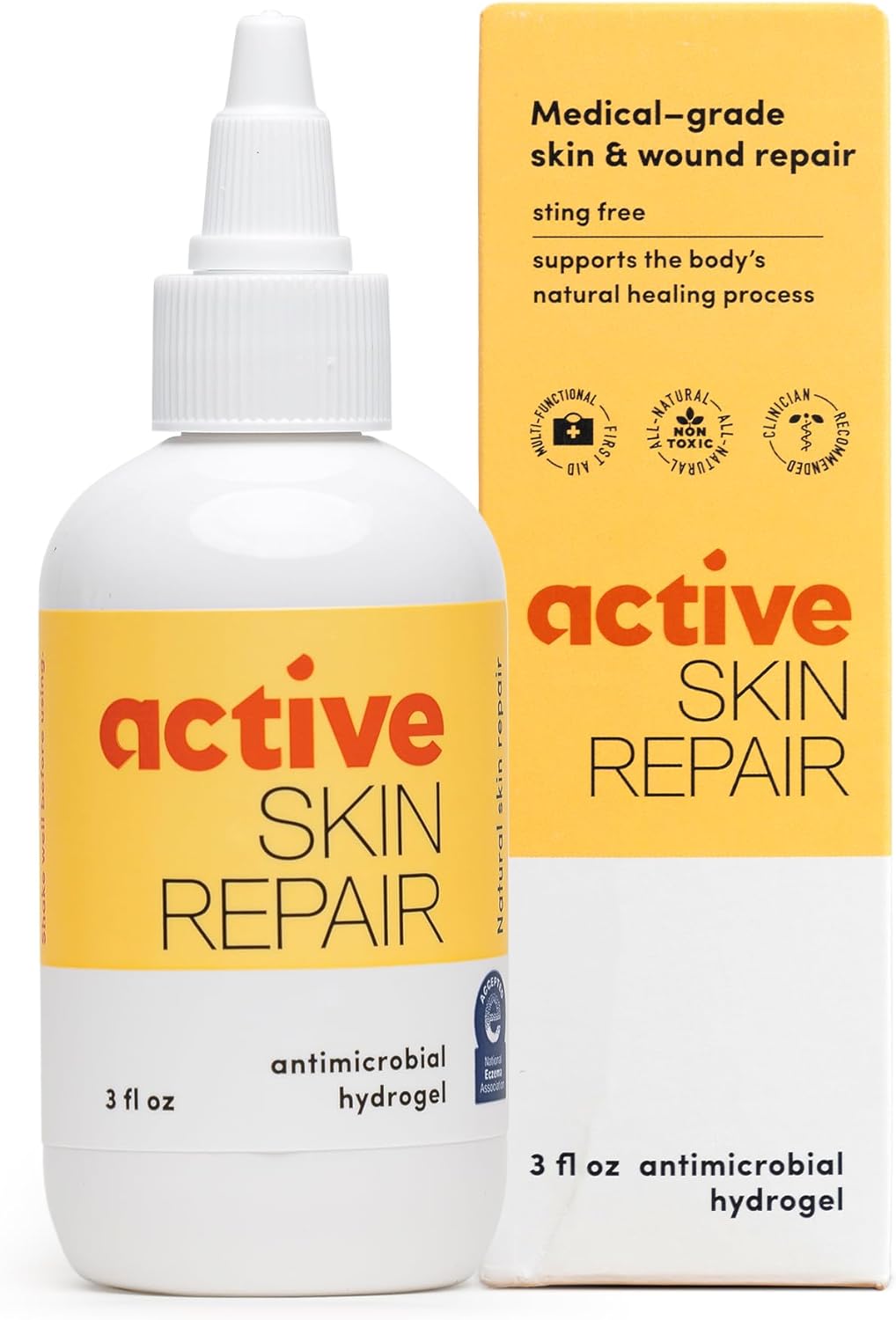 Active Skin Repair First Aid Healing Skin Hydrogel - Natural & Non-Toxic Repairing Ointment With Hypochlorus Acid For Minor Cuts, Wounds, Scrapes, Rashes, Sunburns, & More, Hsa/Fsa Eligible, 3 Oz