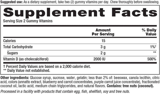 Vitafusion Vitamin D 2000 IU Adult Gummies, 275 Count