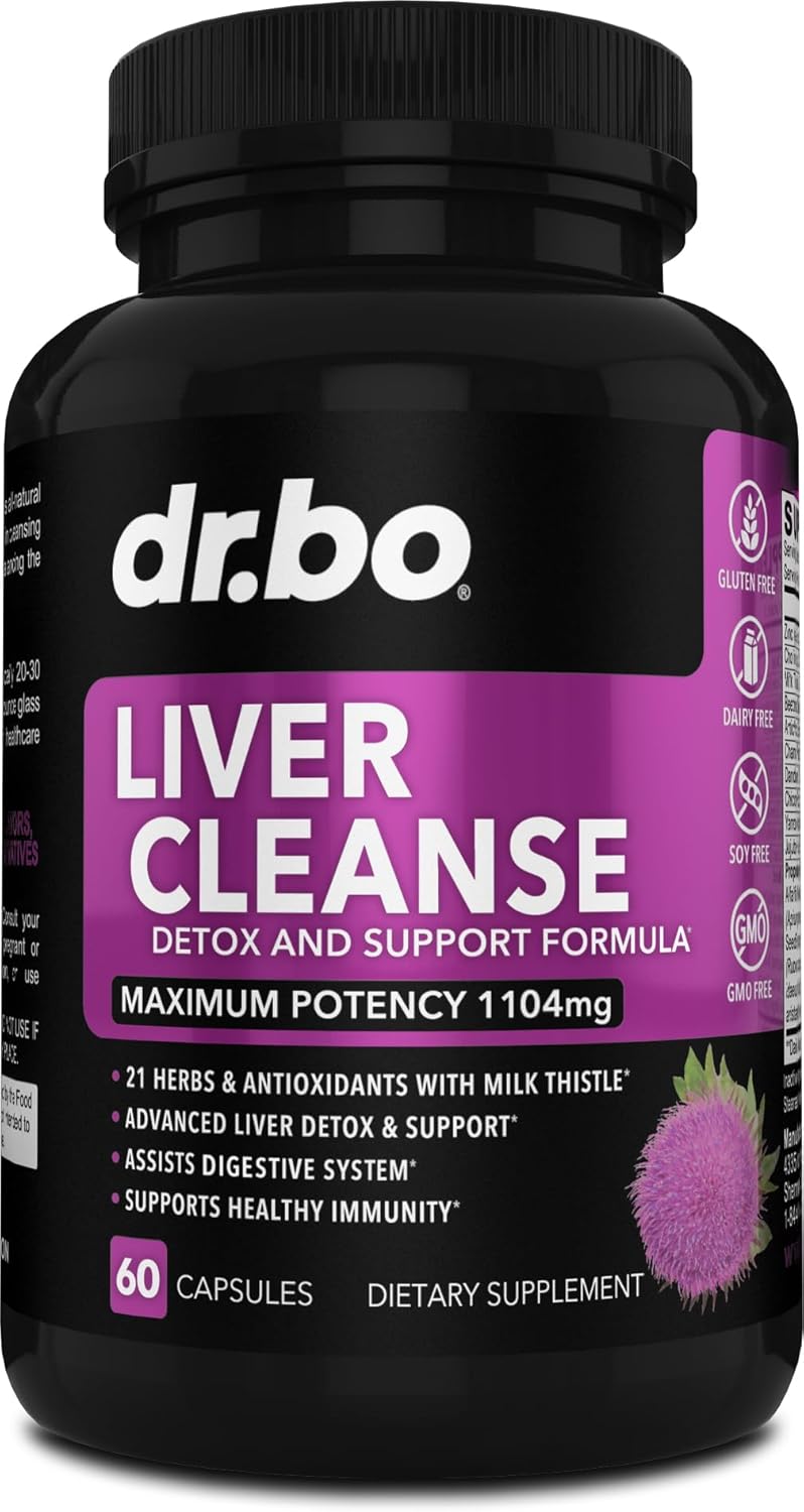 Liver Cleanse Detox Support Supplement - Complete Health Repair Pills With Artichoke, Berberine, Turmeric Herbs - Aid Gallbladder Care Formula Capsules & Natural Milk Thistle Dandelion Supplements