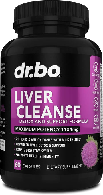 Liver Cleanse Detox Support Supplement - Complete Health Repair Pills With Artichoke, Berberine, Turmeric Herbs - Aid Gallbladder Care Formula Capsules & Natural Milk Thistle Dandelion Supplements