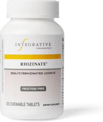 Integrative Therapeutics Rhizinate - Deglycyrrhizinated Licorice (Dgl) - For Digestive Support With Licorice Root Extract* - Gluten Free - Dairy Free - Vegan - 100 Chewable Tablets