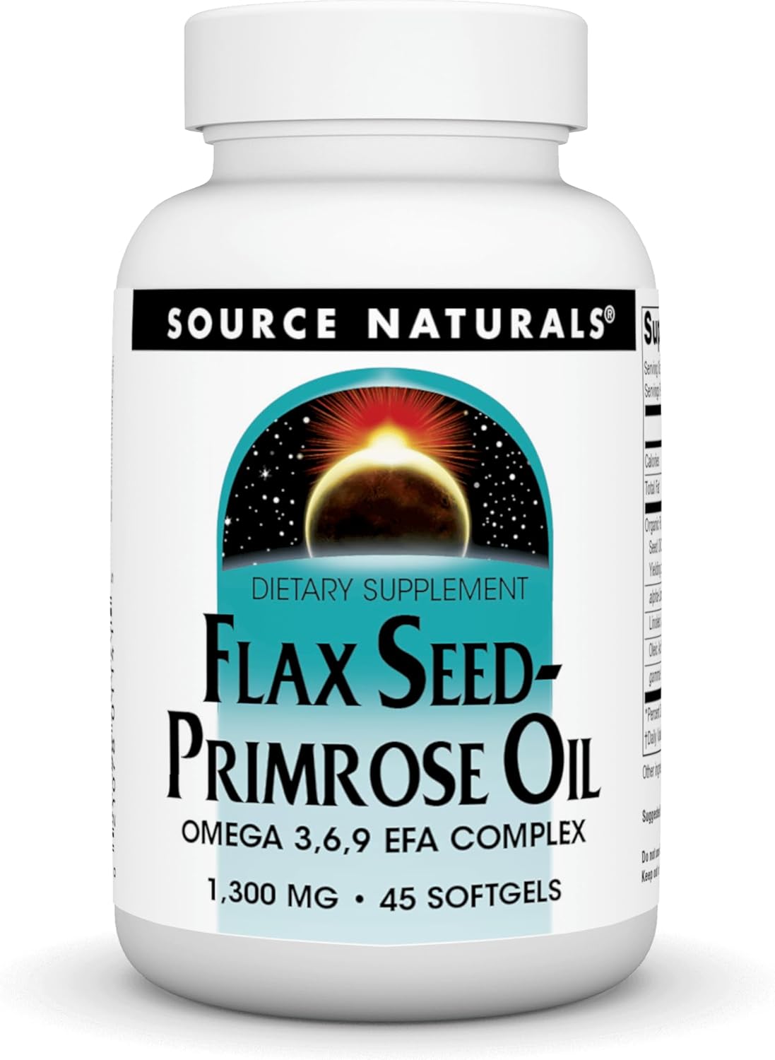 Source Naturals Flax Seed-Primrose Oil 1300 Mg, 45 Softgels