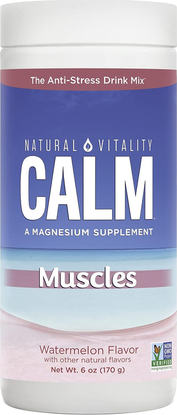 Natural Vitality Calm Specifics Calmful Muscles - for Tired, Sore, or Cramping Muscles - Watermelon 6 oz,Powder