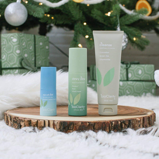 Bioclarity Vegan Face Wash, Toner & Eye Gel Set (3 Piece), Includes Cleanse, Dewy Dew & Eye Will Chill, Gentle Plant-Based Formulas, Effective Hydrating Skincare For All Skin Types