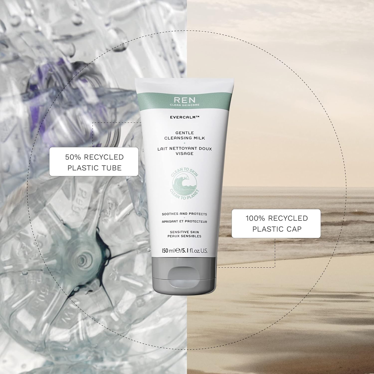 Ren Evercalm Cleansing Milk, 150 Ml : Beauty & Personal Care