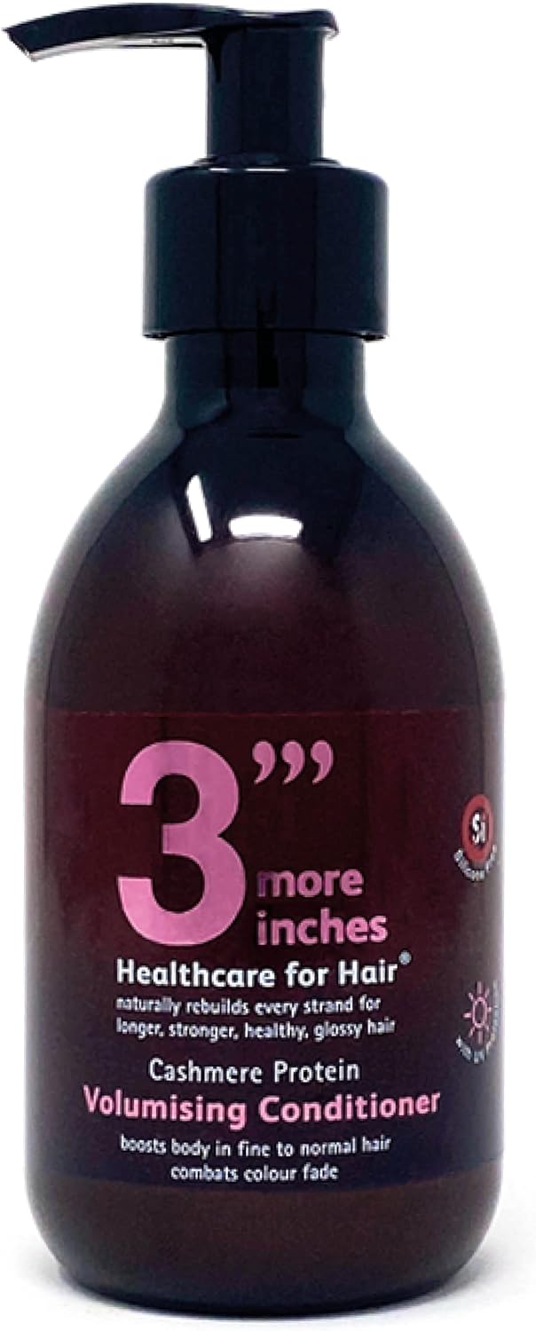 3'''More Inches Cashmere Protein Volumising Conditioner 250Ml - For Fine To Medium Hair - Repair And Strengthen - Thickening And Added Volume - With Citrus Fruit And Coconut Extract - Silicone Free