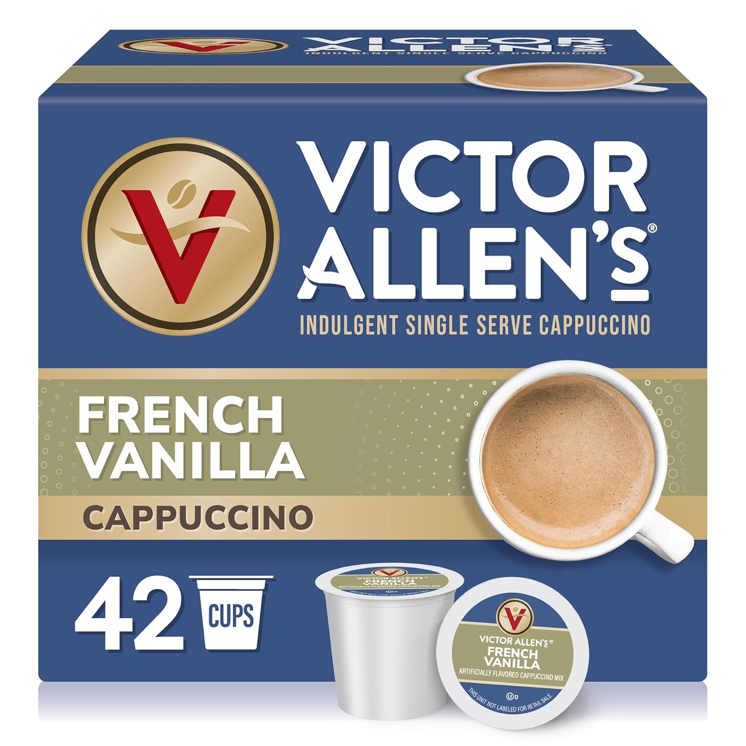 Victor Allen'S Coffee French Vanilla Flavored Cappuccino Mix, 42 Count, Single Serve K-Cup Pods For Keurig K-Cup Brewers