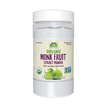 Now Real Food, Organic Monk Fruit Extract Powder, Zero-Calorie Sweetener, 3.7 Oz