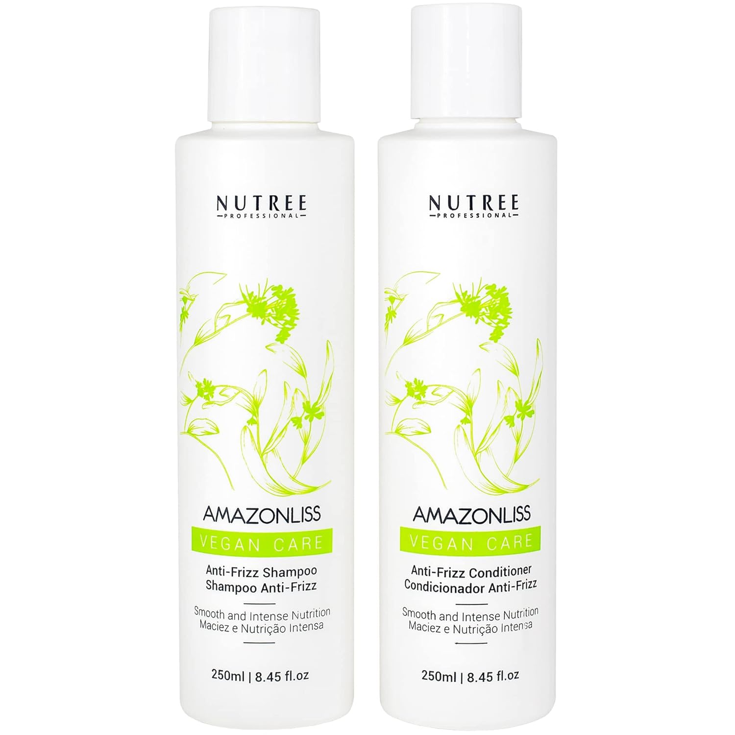 Vegan Natural Shampoo & Conditioner Set - For Keratin-Treated Hair - Anti-Frizz - Enhances Smoothness & Shine - Vegan, 8.45 fl.oz