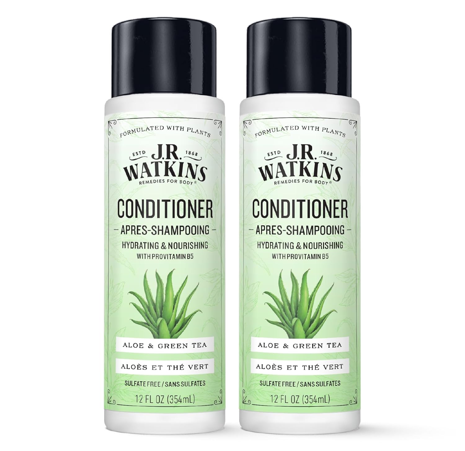 J.R. Watkins Daily Hydration Conditioner - Aloe & Green Tea - 12 Fl Oz (Pack Of 2)