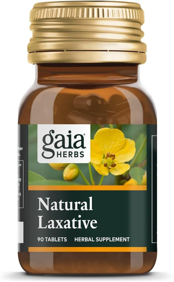 Gaia Herbs Natural Laxative - Supports Constipation Relief for Adults - with Senna Leaf, Cape Aloe, Caraway, Dandelion & Fennel - 90 Tablets (45 Servings)