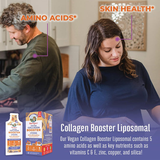 MaryRuth Organics Collagen Booster | Sugar-Free | Liposomal Liquid with Vitamin C, Vitamin E, Zinc | Skin Care & Joint Support | Vegan | 7.6 Fl Oz