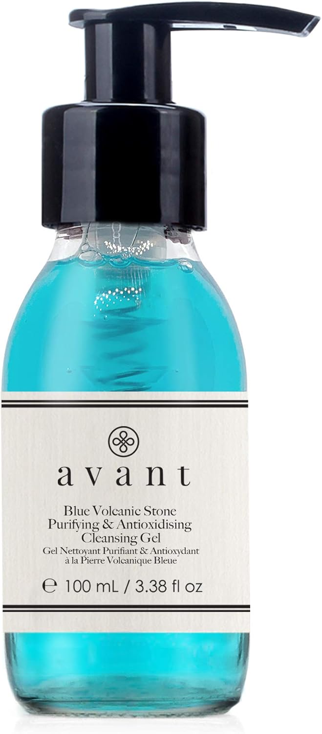 Avant Blue Volcanic Stone Purifying & Antioxidising Cleansing Gel, 100ml - Cleansing Face Wash with Panthenol, Vegan Cleanser for All Skin Types : Amazon.co.uk: Beauty