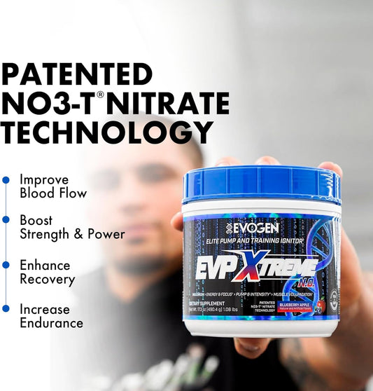 Evogen Evp Xtreme No - Pre Workout Powder For Men & Women | Sugar Free Preworkout With Beta Alanine, Creatine, And Caffeine For Energy & Pump | Blueberry Apple | 40 Servings