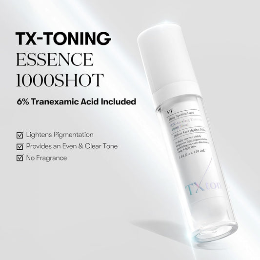 Vt Cosmetics Tx Toning Essence 1000 Shot, Tranexamic Acid Serum With Niacinamide, Glutathione For Radiant Glass Skin Face, Dark Spots, Sensitive Skin Care, Korean Skincare, Fragrance-Free