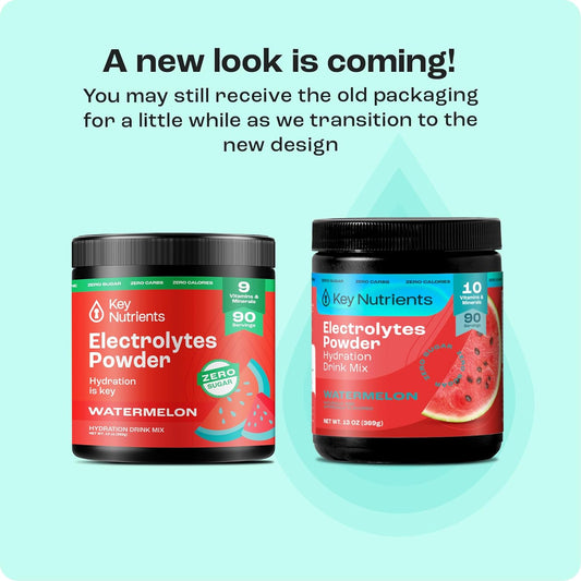 Key Nutrients Multivitamin Electrolytes Powder No Sugar - Refreshing Watermelon Electrolyte Powder - Endurance & Energy Supplement - Hydration Powder - No Calories - 90 Servings - Made In Usa