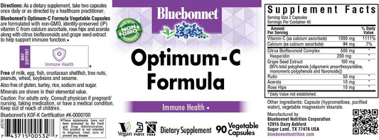 BlueBonnet Optimum C Formula Vegetable Capsules, 90 Count : Health & Household