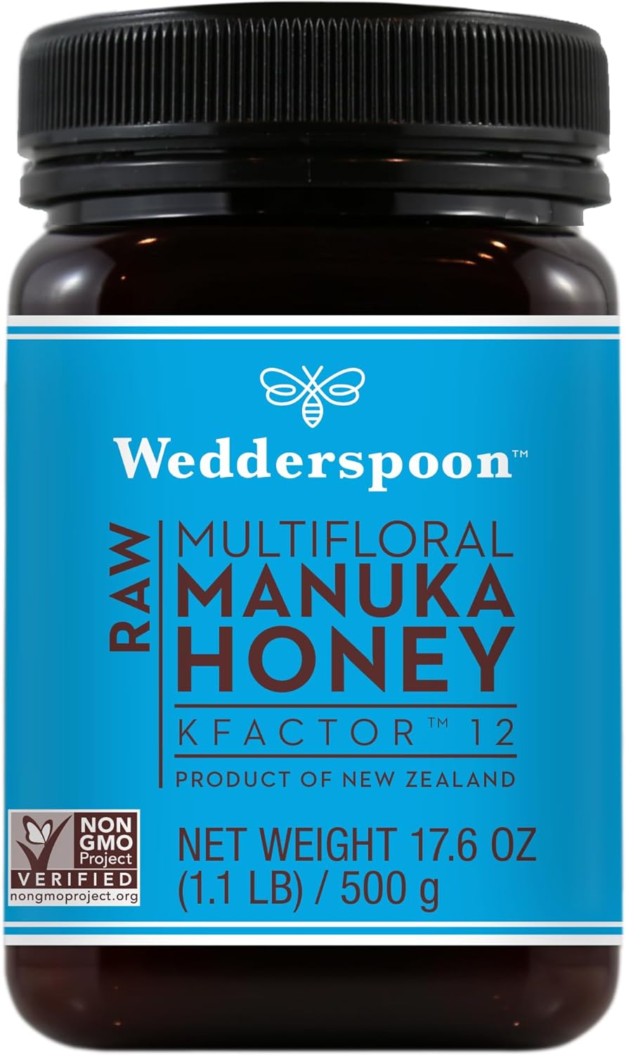 Wedderspoon Raw Premium Manuka Honey, KFactor 12, 17.6 Oz, Unpasteurized, Genuine New Zealand Honey, Non-GMO Superfood, Traceable From Our Hives To Your Home