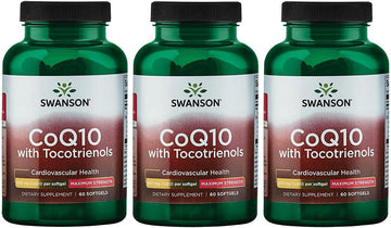 Swanson Coq10 With Tocotrienols - Maximum Strength 600 Mg 60 Sgels 3 Pack
