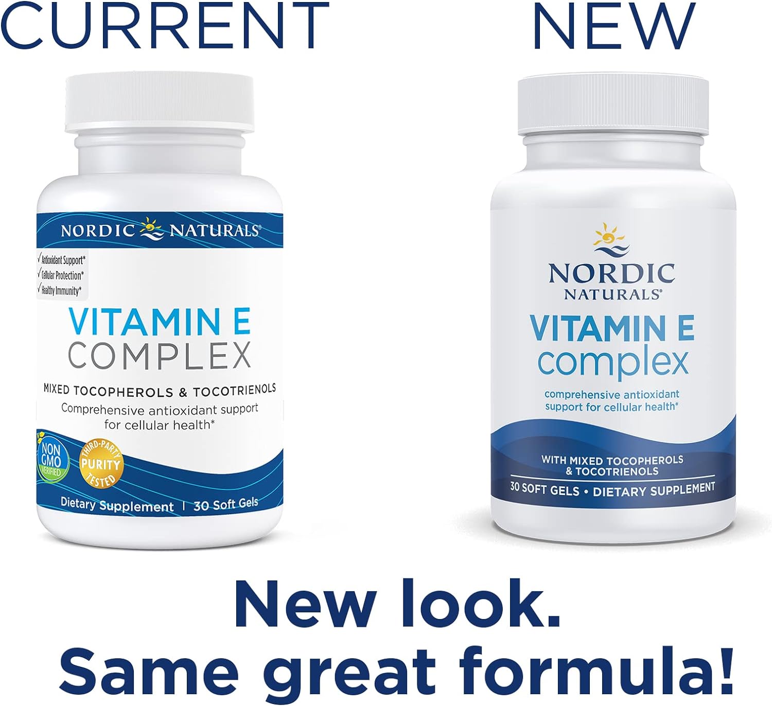 Nordic Naturals Vitamin E Complex, Unflavored - 30 Soft Gels - 6 Forms of Vitamin E for Antioxidant Support - Cellular Protection - Non-GMO - 30 Servings : Health & Household