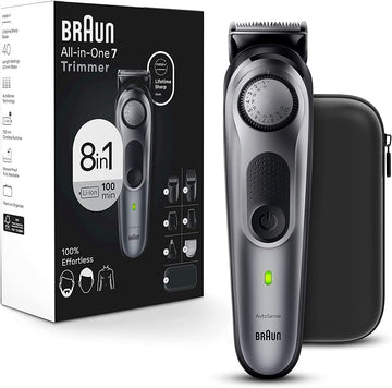 Braun All-In-One Style Kit Series 7 7410, 8-In-1 Trimmer For Men With Beard Trimmer, Body Trimmer For Manscaping, Hair Clippers & More, Braun’S Sharpest Blade, 40 Length Settings, Waterproof