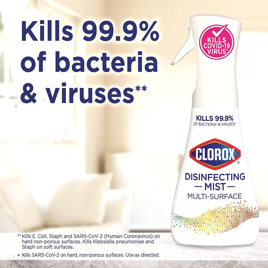 Clorox Cleaning Bundle Disinfecting Mist Lemon & Orange Blossom Scent 1 Spray Bottle, 1 Refill, 16 Fl Oz Each Scentiva Disinfecting Wipes, Pacific Breeze Coconut Scent-3-Pack-75Ct Each