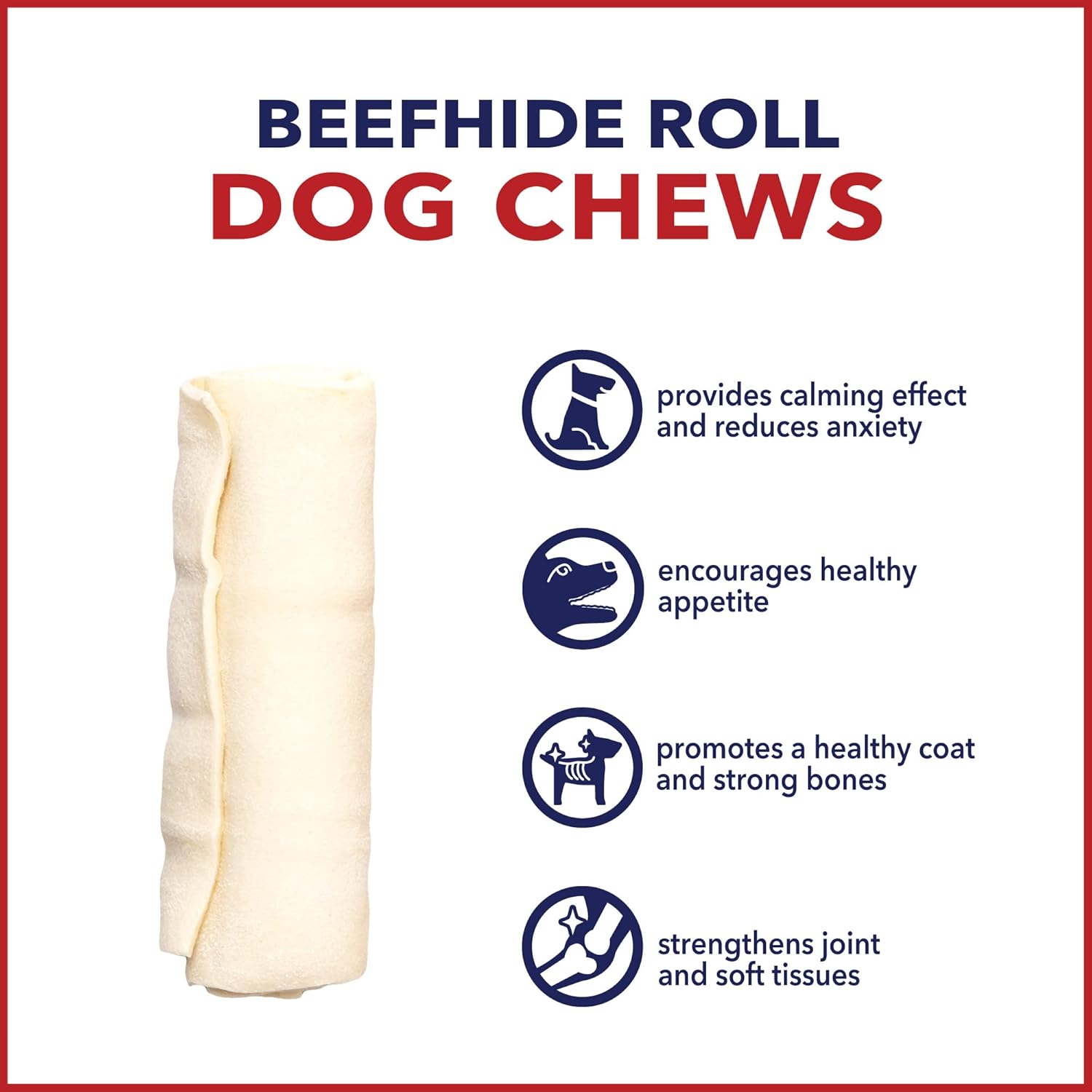 Pet Factory American Beefhide 4" Rolls Dog Chew Treats - Natural Flavor, 16 Count/1 Pack : Pet Supplies