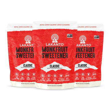 Lakanto Classic Monk Fruit Sweetener with Erythritol - White Sugar Substitute, Zero Calorie, Keto Diet Friendly, Zero Net Carbs, Baking, Extract, Sugar Replacement (Classic White - 1.76 lb Pack of 3)
