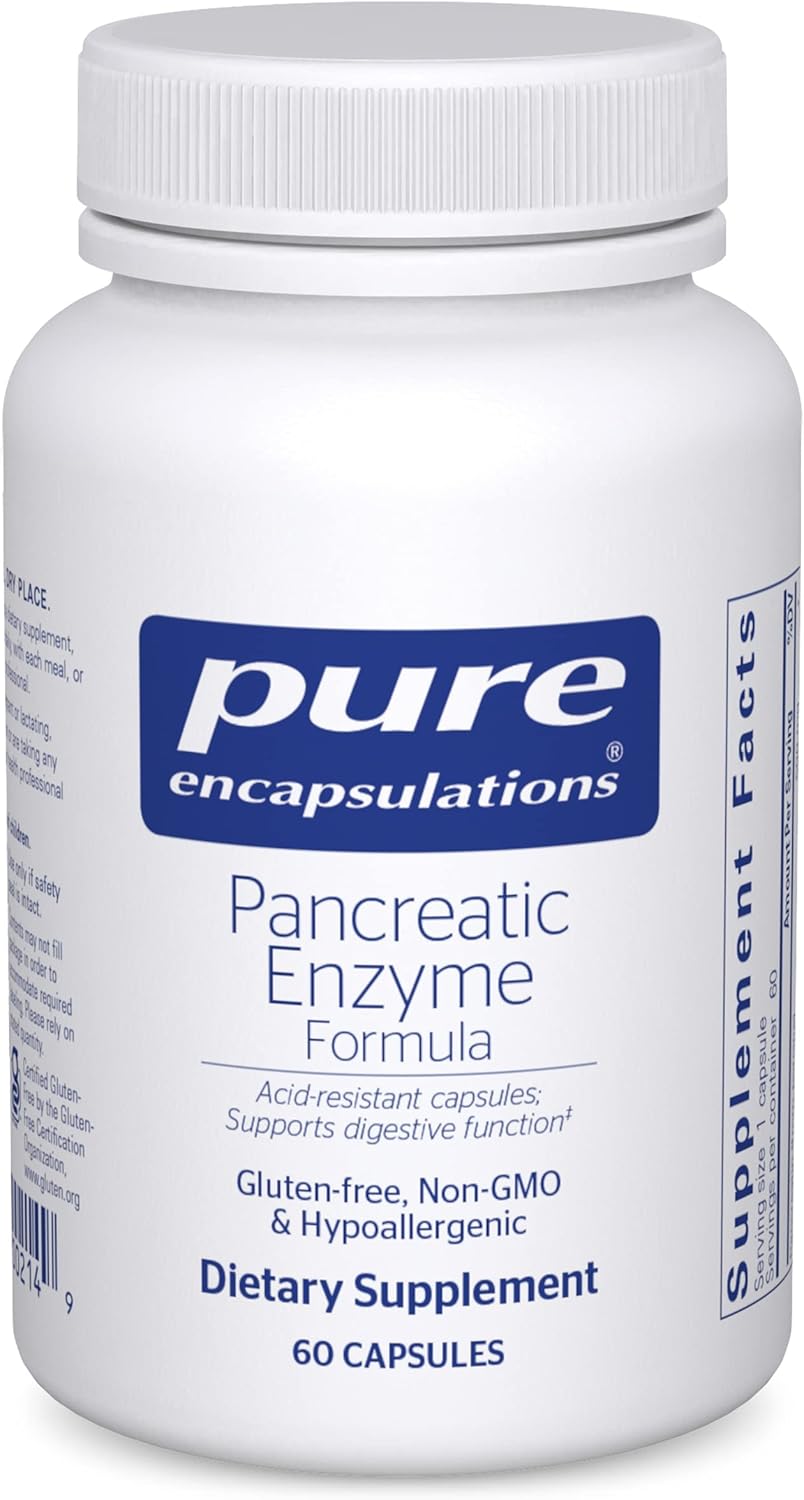 Pure Encapsulations Pancreatic Enzyme Formula - Digestive Enzymes For Digestion - Strengthens Gut Health* - Targeted Delivery Capsules - Gluten Free & Non-Gmo - 60 Capsules