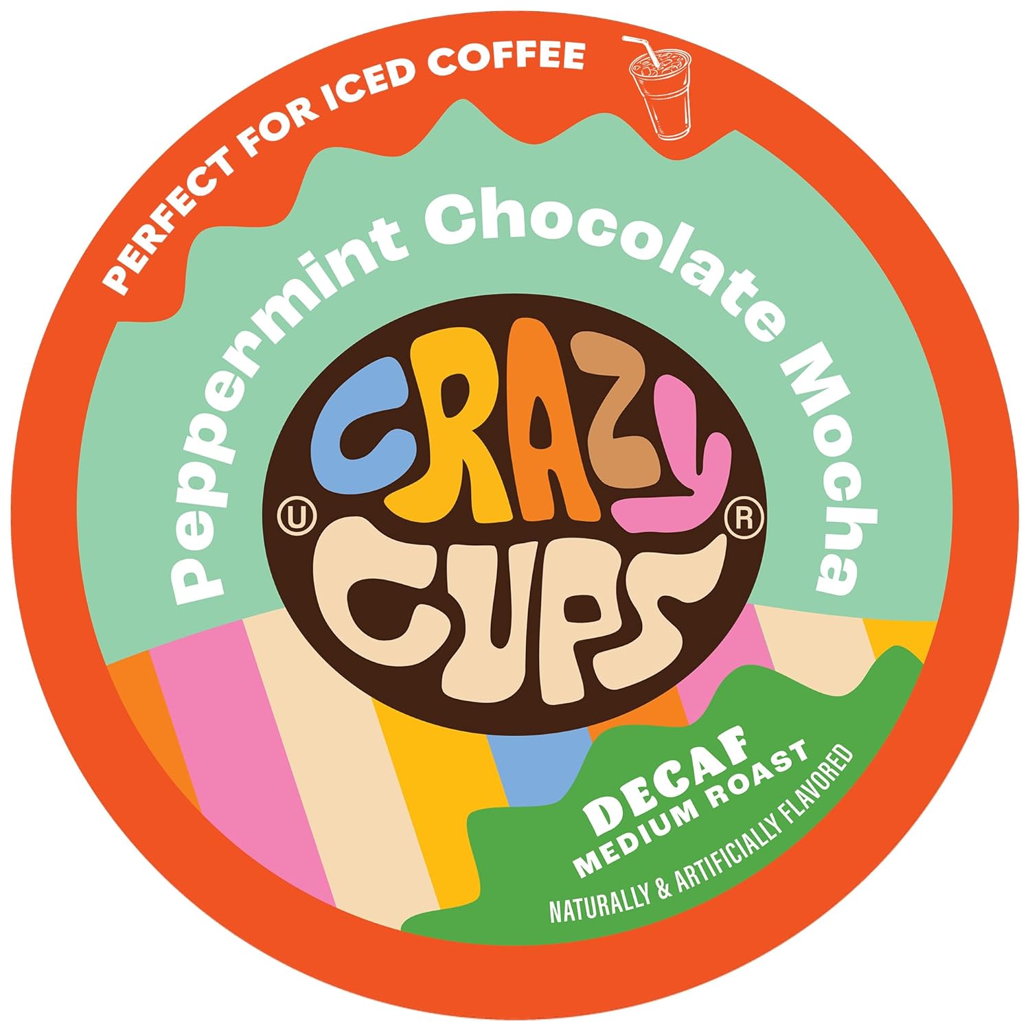 Crazy Cups Decaf Flavored Coffee Pods, Peppermint Chocolate Mocha, Decaffeinated Coffee For Keurig K Cups Machines, Hot Or Iced Coffee, Decaf Coffee In Recyclable Pods, 22 Count (Pack Of 1)