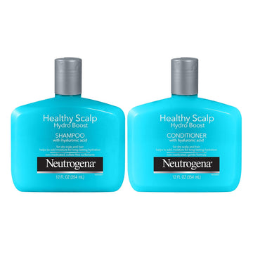 Neutrogena Moisturizing Healthy Scalp Hydro Boost Shampoo & Conditioner For Dry Hair And Scalp, With Hydrating Hyaluronic Acid, Ph-Balanced, Paraben & Phthalate-Free, Color-Safe, 12 Fl Oz