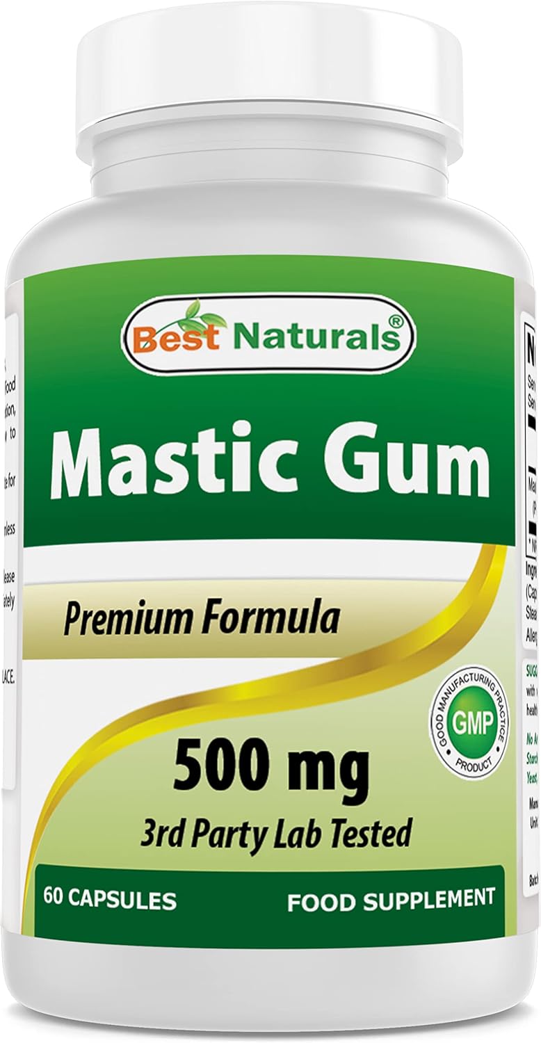 Best Naturals Mastic Gum 500 Mg 60 Capsules