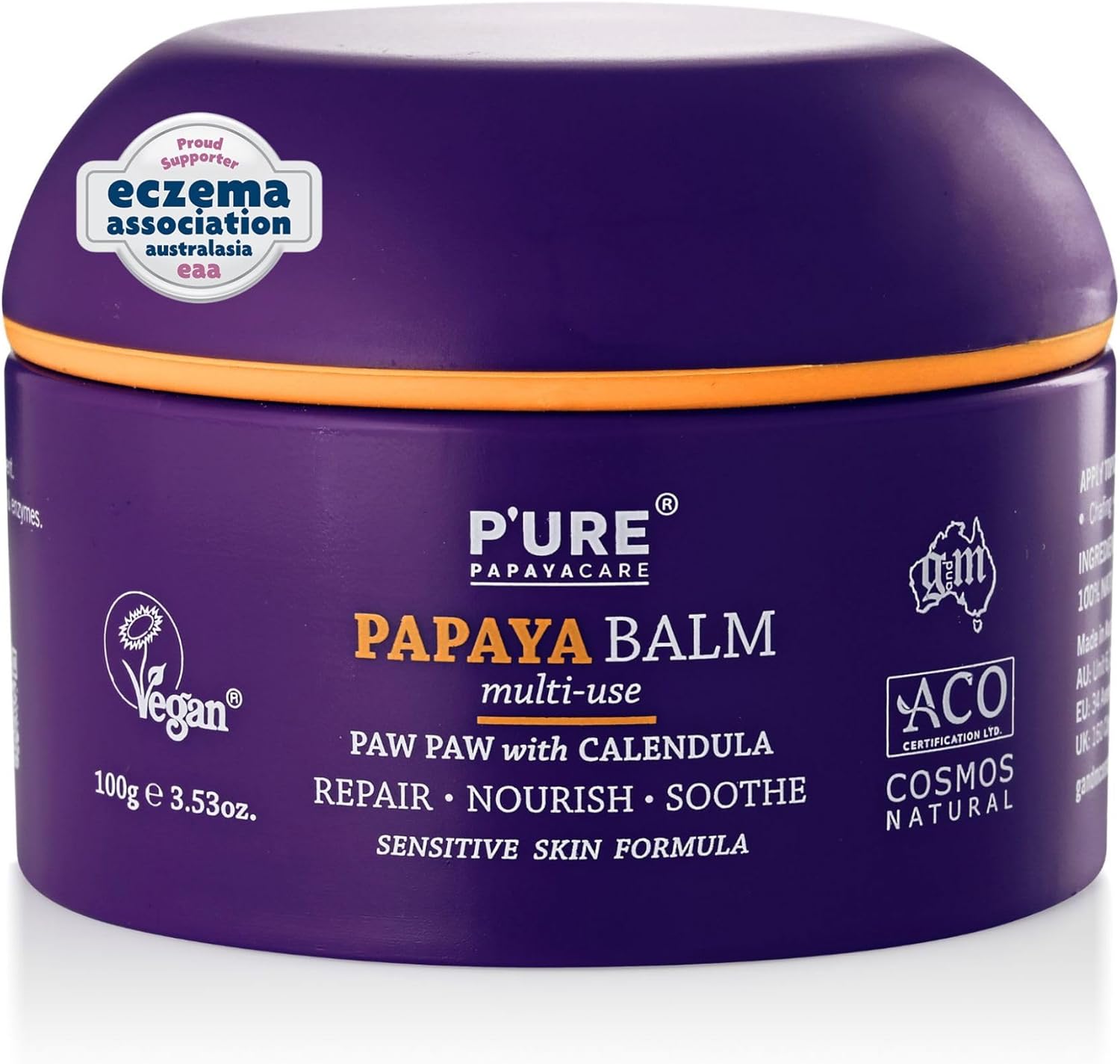 Paw Paw Balm 100G – 100% Natural Soothes And Repairs Cracked, Sensitive & Itchy Dry Skin With Shea Butter, Calendula, Jojoba & Vitamin E – Organic Alternative Eczema Treatment Made In Australia