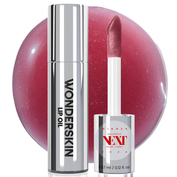 Wonderskin Lip Oil Rehab Serum - Tinted Lip Oil For Women, Hydrating, Moisturizing, And Non-Sticky Bright Red Tint Serum For Dry Lips (Flirt)