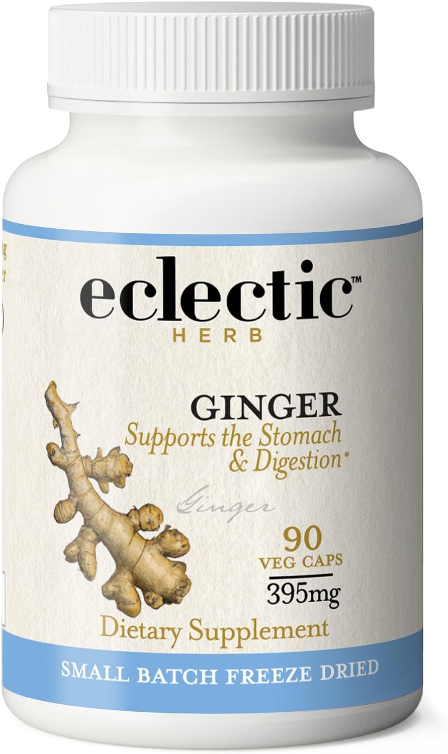 Eclectic Institute Raw Freeze-Dried Non-GMO Ginger | Antioxidants for Heart Support & Digestive Health | 90 CT