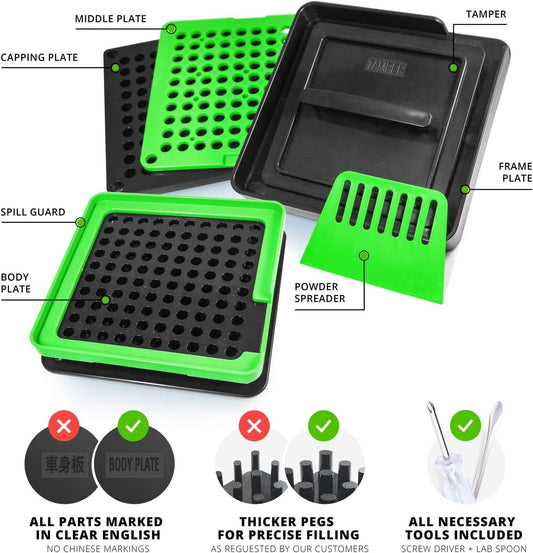 All-In Capsule Filling Machine For Size 0 - Make Your Own Capsules Now Easier And Faster - Use With Empty Gelatin Or Vegetarian Caps - Clear Illustrated Instructions With Video