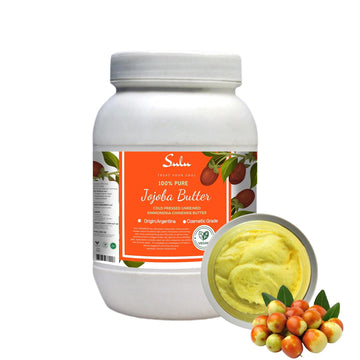 Sulu Organics Golden Jojoba Butter- 100% Pure Unrefined Cold Pressed Simmondsia Chinesis Butter (6 Lbs)