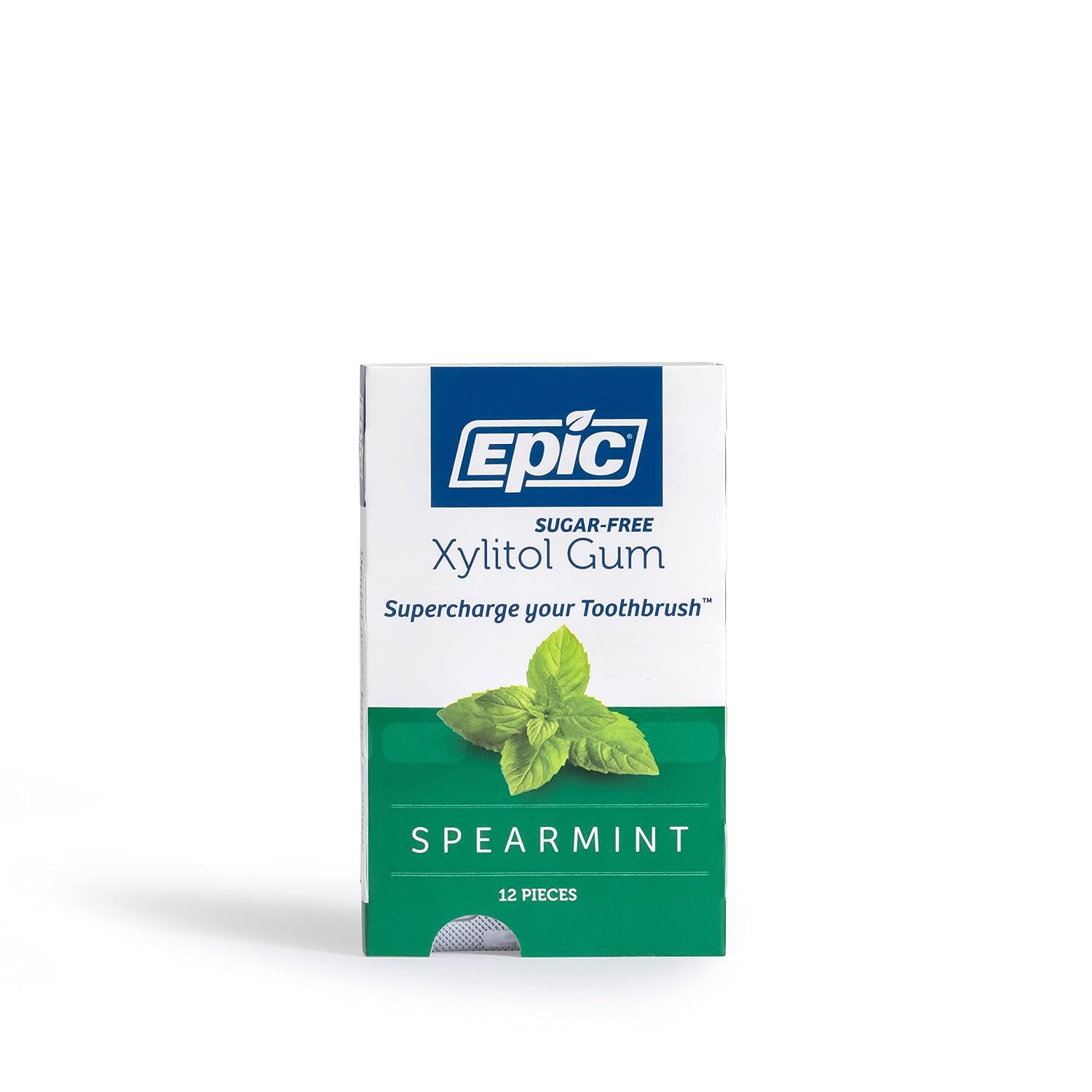 Epic Xylitol Chewing Gum - Sugar Free & Aspartame Free Chewing Gum Sweetened w/Xylitol for Dry Mouth & Gum Health (Spearmint, 12-Piece Pack, 12 Packs) : Books