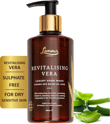 L'Amour Natural | Revitalising Vera | Luxury Hand Wash | Essential Oils | Sulphate Free | Gentle For Dry And Sensitive Skin | 250Ml